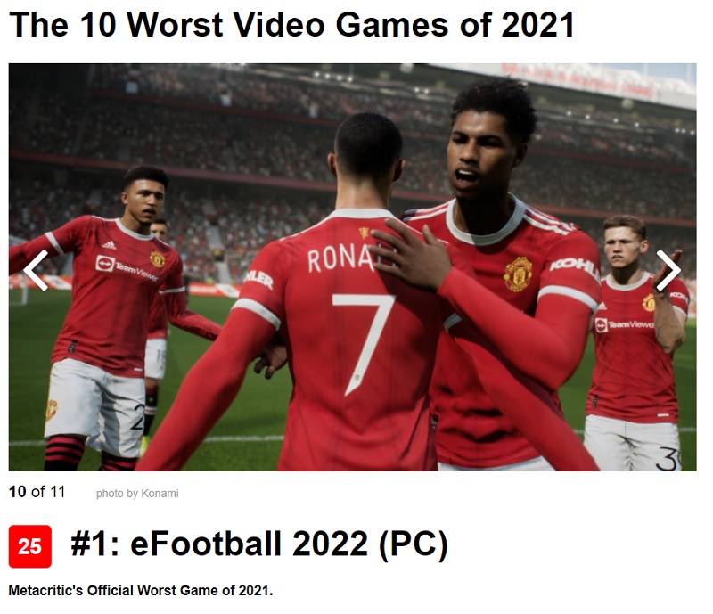 Футбольний симулятор eFootball 2022. Фото – Metacritic