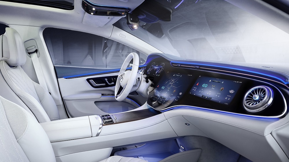 Сенсорні екрани LG в автомобілі Mercedes-Benz EQS. Фото – LG