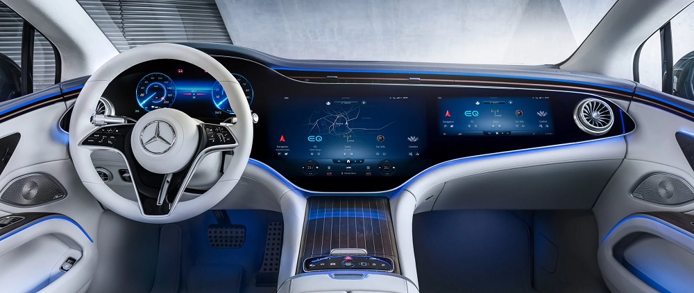 Сенсорні екрани LG у автомобілі Mercedes-Benz EQS. Фото – Mercedes-Benz