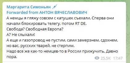 . Німеччина заборонила трансляцію пропаганди на Russia Today. Росіяни почали погрожувати