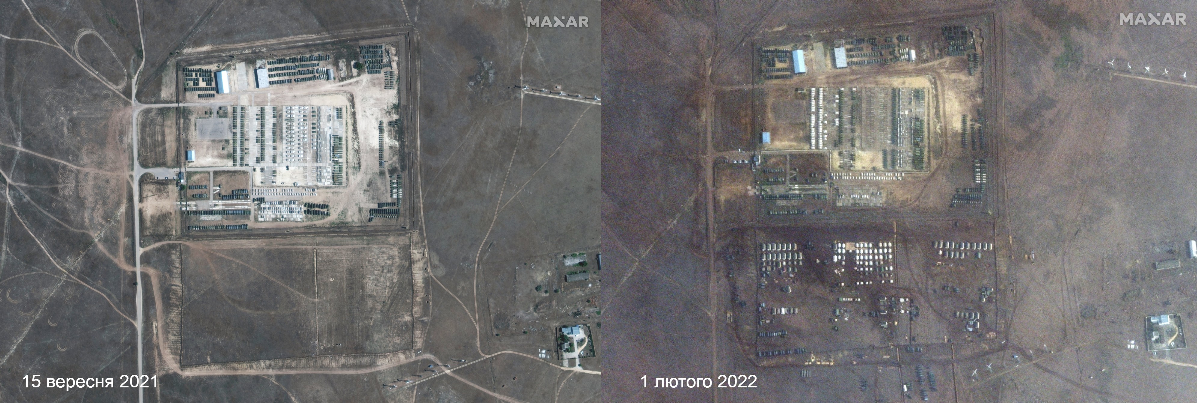 Новый российский военный лагерь под Новоозерным (Ибраш-Эли), Крым (кликнуть для увеличения)