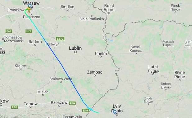 . В Борисполе сел грузовой самолет ВВС Британии Boeing C-17A Globemaster III: карта