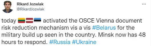 Країни Балтії активували механізм ОБСЄ через війська РФ у Білорусі: хочуть знати кількість