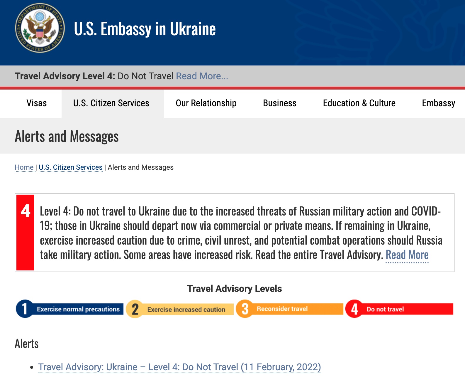 США призвали своих граждан покинуть Украину "сейчас"