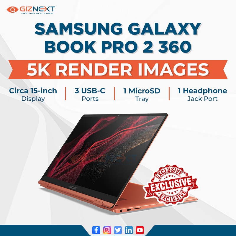 Ноутбук Samsung Galaxy Book Pro 2 360. Фото – @OnLeaks и GizNext