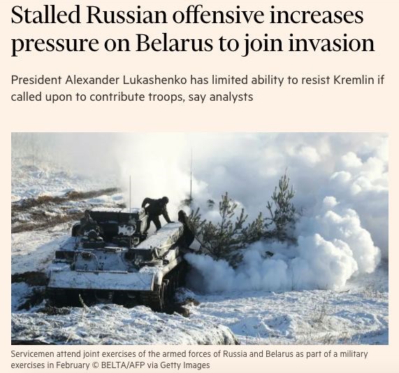 Як Росія переходить до плану Б в Україні та тягне на дно Лукашенка. Огляд західних медіа (21 березня)