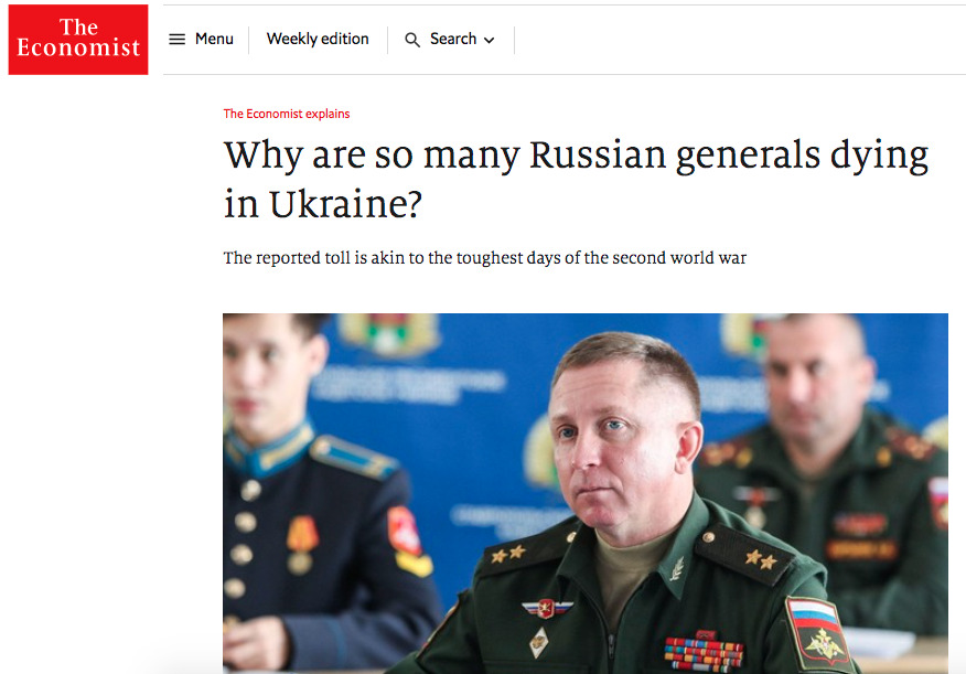 Як генерали Путіна гинуть в Україні, економіка РФ ламається. Огляд західних медіа (5 квітня)