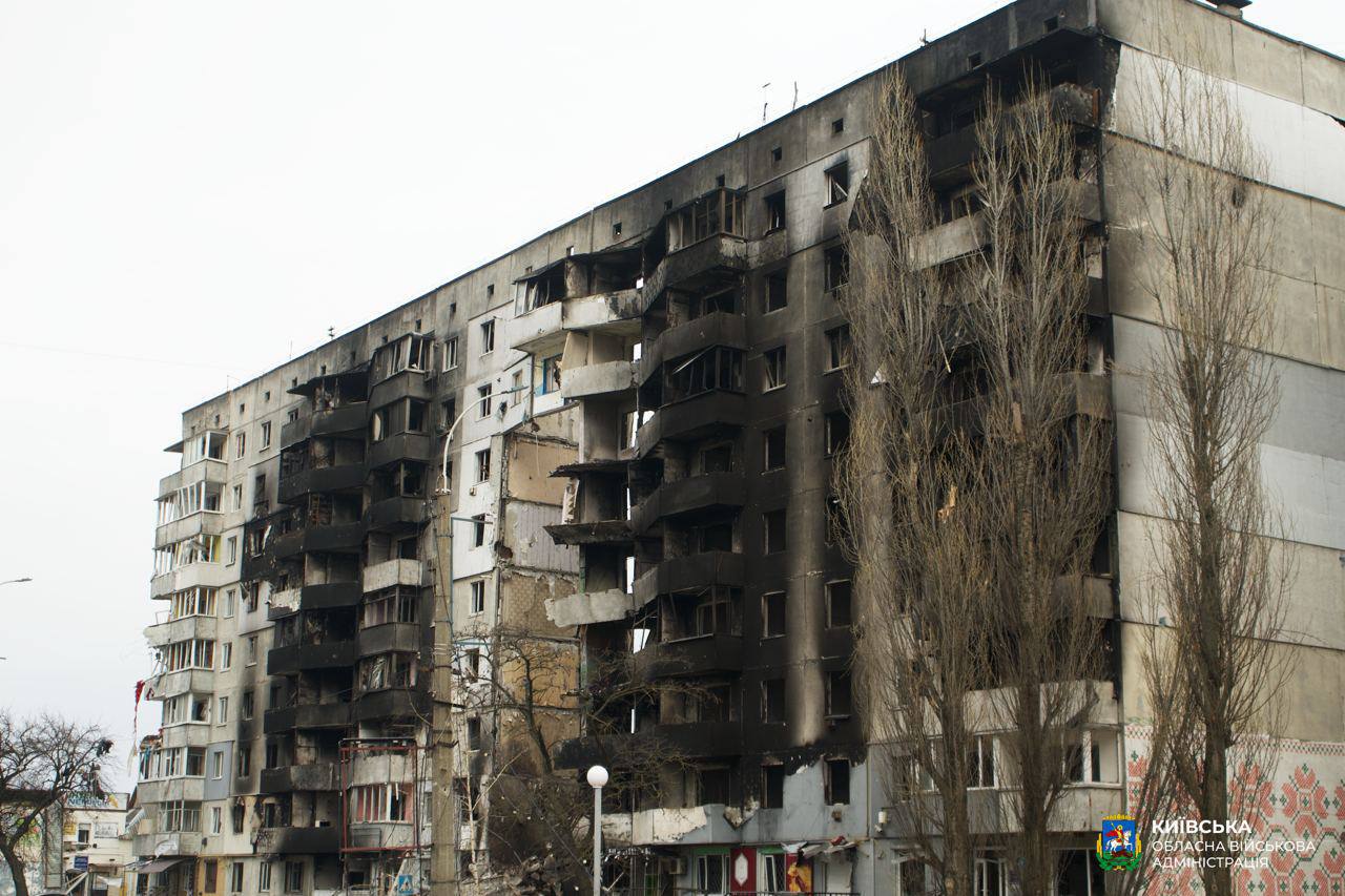 Фото: t.me/kyivoda Бородянку під Києвом майже повністю зруйновано — фото, відео