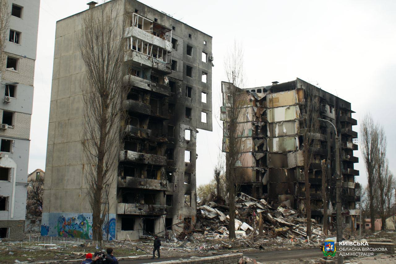 Фото: t.me/kyivoda Бородянку під Києвом майже повністю зруйновано — фото, відео