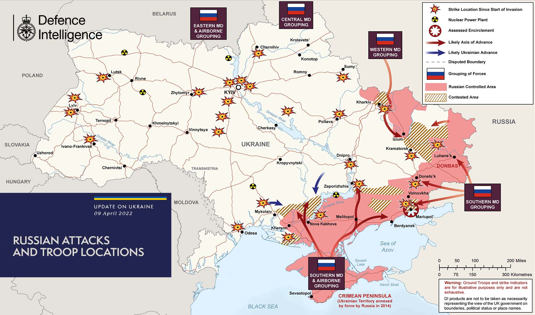 ООН та Міноборони Великої Британії опублікували свої карти бойових дій в Україні
