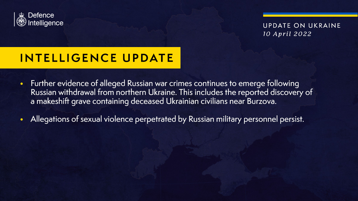 Британська розвідка про нові воєнні злочини РФ: убиті в Бузовій, зґвалтування