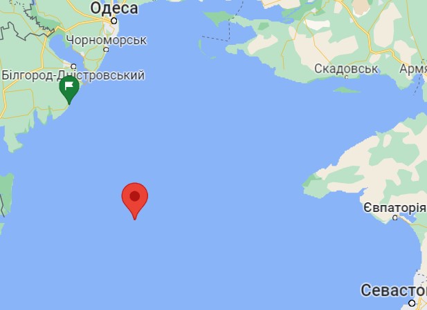 Расследователи нашли, где затонул крейсер россиян "Москва": спутниковое фото Черного моря
