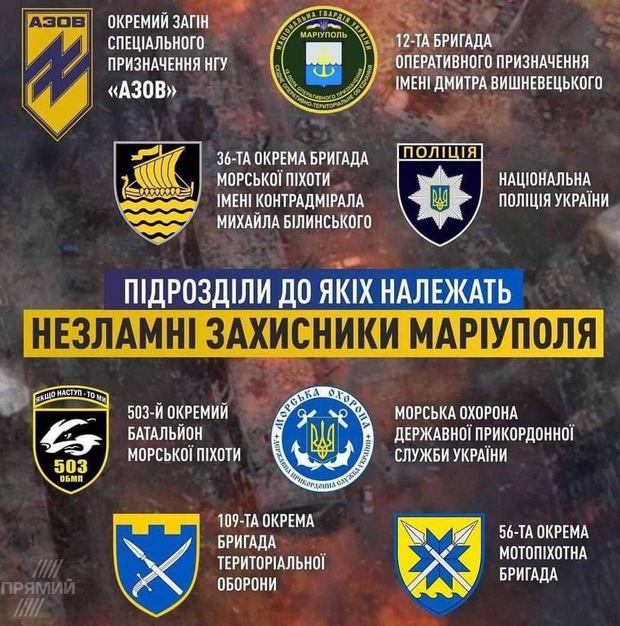 Інфографіка: канал "Прямий" "Маріуполь не впав". Шмигаля запитали у США, чи капітулюють захисники міста