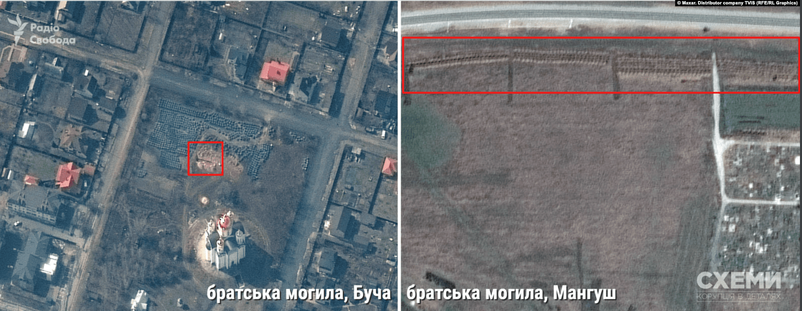 Возле Мариуполя спутники обнаружили 300-метровую братскую могилу мирных жителей – фото