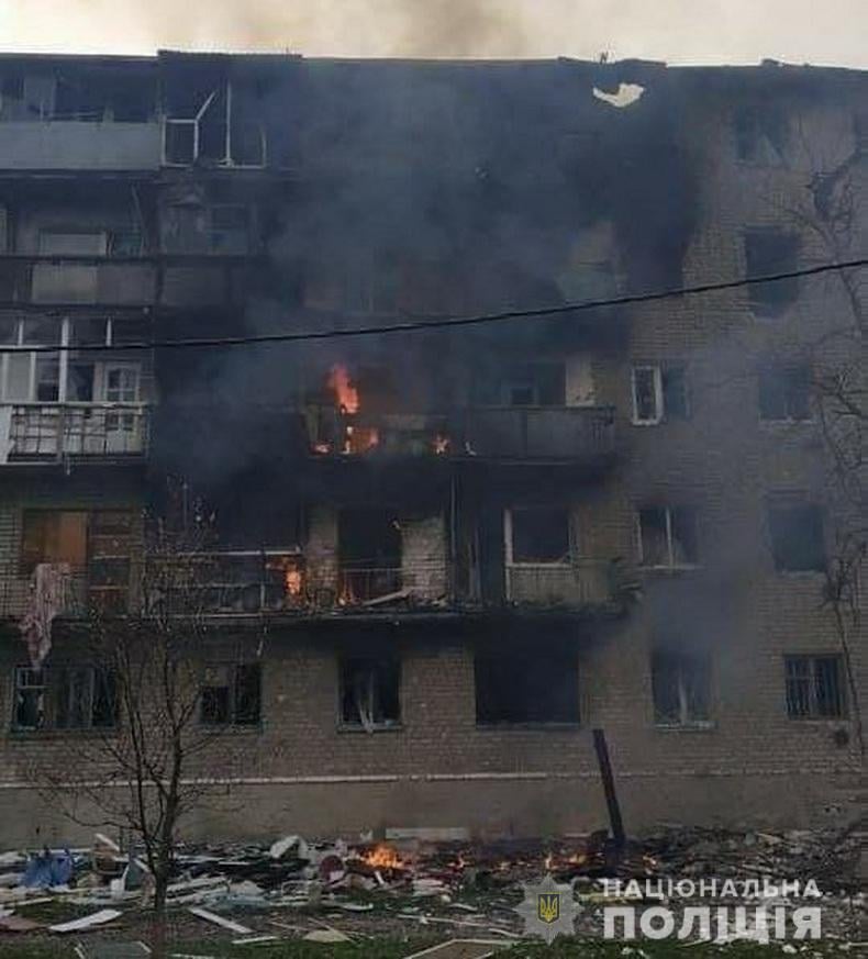 Разрушение в Луганской области, фото - Нацполиция