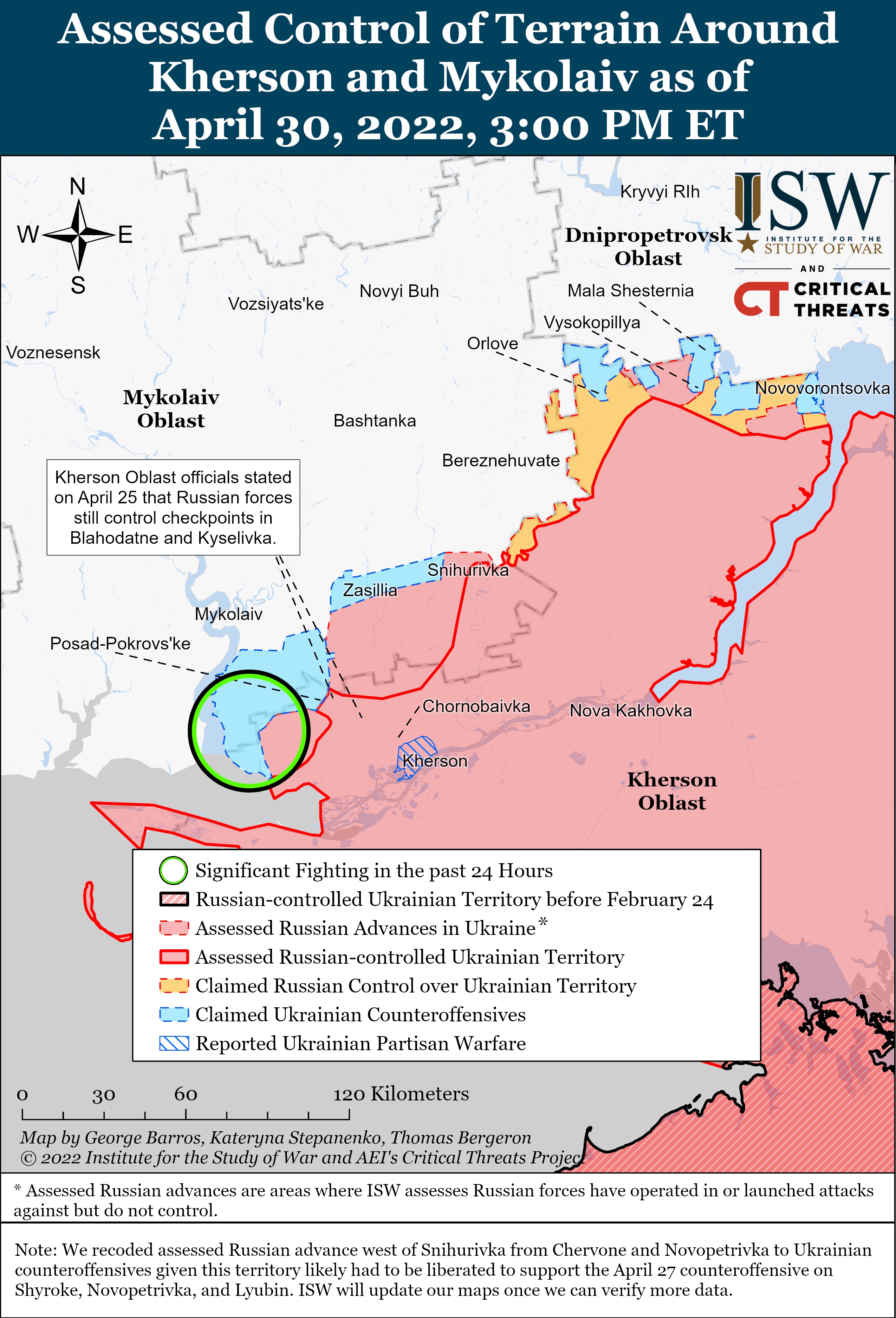 Россия вряд ли выйдет из тупика в наступлении, Украина может контратаковать – ISW, карта