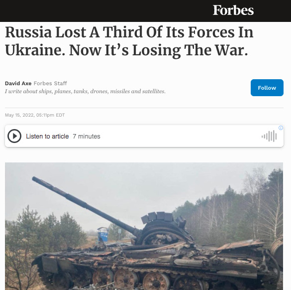 "Це провал". Путін особисто керує фронтом, РФ втратила третину військ. Огляд західних медіа (17 травня)