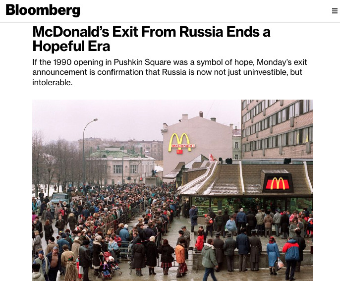 У Кремля осталась пара недель для атаки, конец эры McDonald's в РФ. Обзор западных медиа