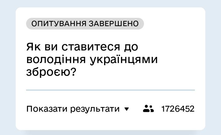 Итоги опроса в Дія о владении оружием