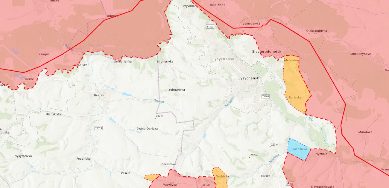 Линия Северского Донца обозначена пунктиром (Карта: ISW)