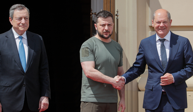 Зеленський веде переговори з квартетом європейських лідерів у Маріїнському палаці: фото
