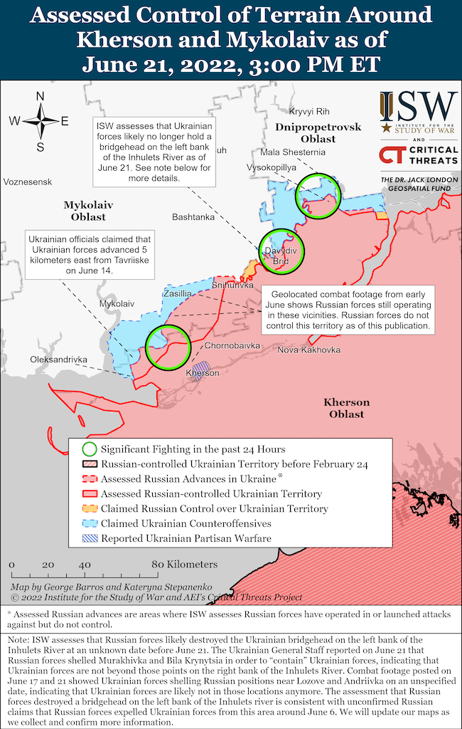 Российские войска отбросили украинцев с восточного берега Ингульца на границе Николаевщины - ISW 1