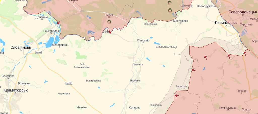 Северск (Карта: deepstatemap.live) 