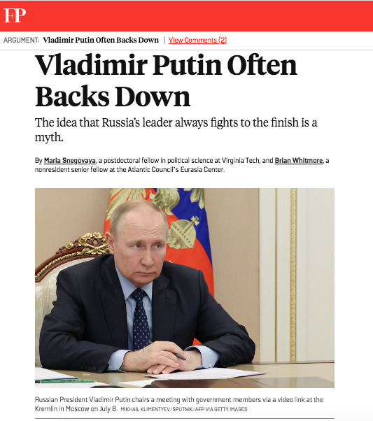 Как ведет себя "загнанный в угол" Путин, генералы НАТО изучают войну. Обзор западных медиа