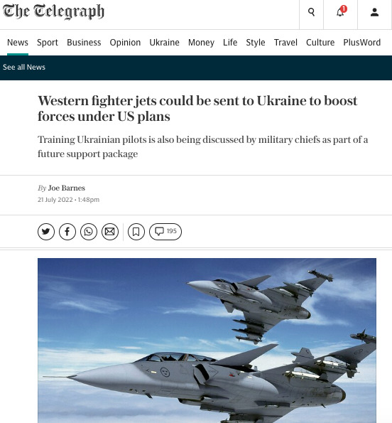 Истребители для Украины, Кремль форсирует захват оккупированного юга. Обзор западных медиа