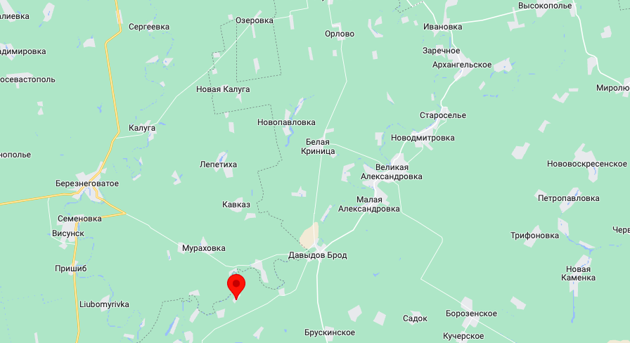 Лозовое и Андреевка отмечены красной точкой (Карта: googlemaps.com) Лозовое и Андреевка отмечены красной точкой (Карта: googlemaps.com)