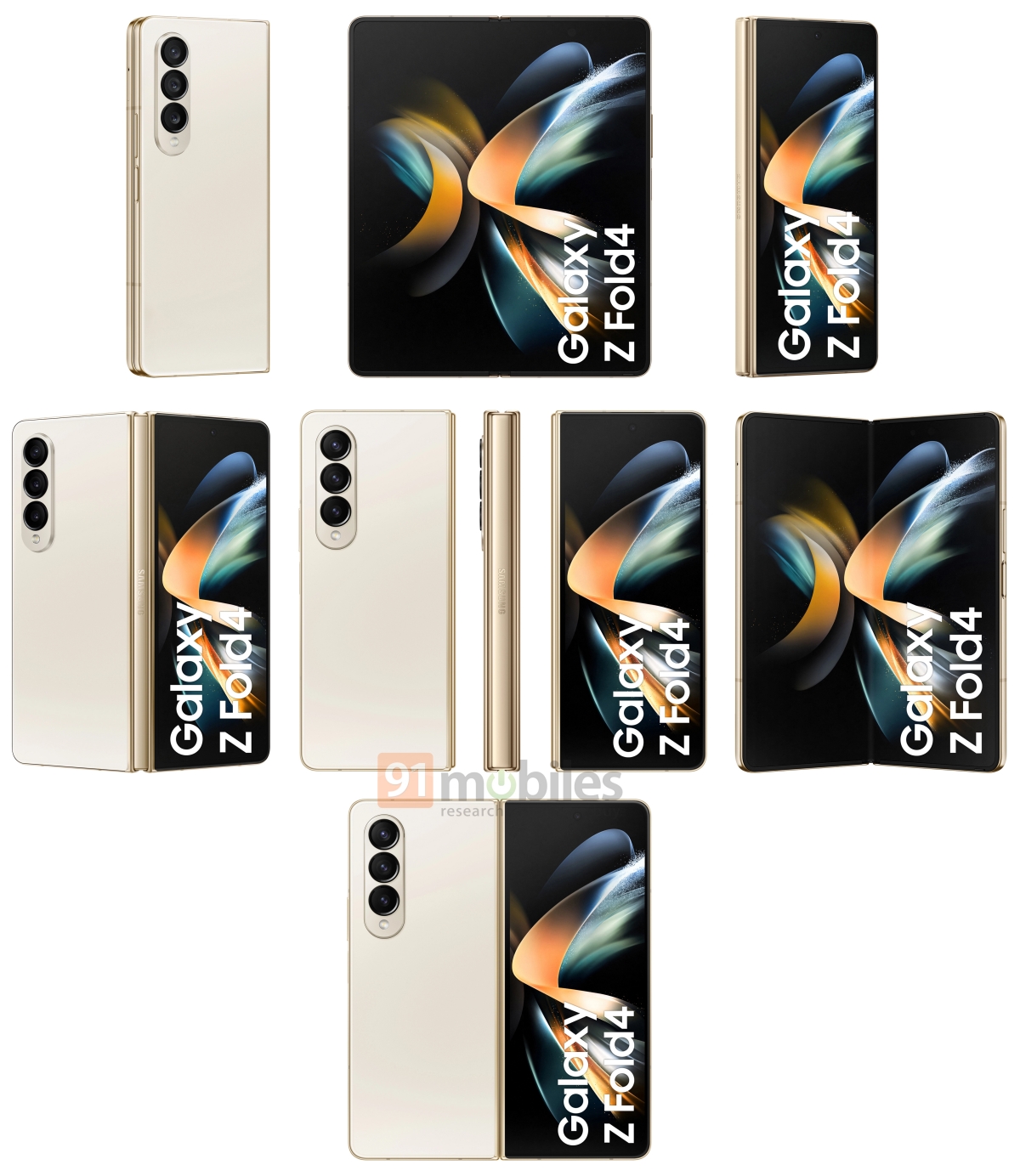 Z Fold 4 золотистого кольору. Джерело – 19Mobiles