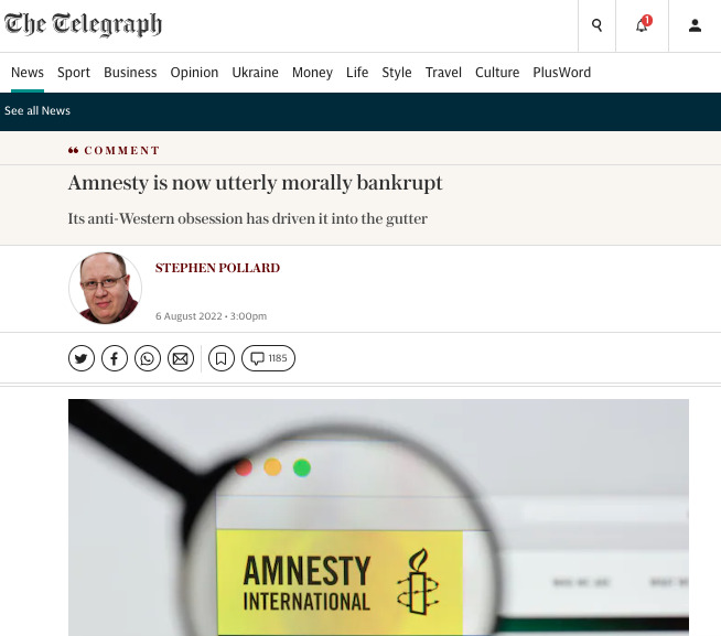 Amnesty International – моральный банкрот, РФ грозит ядерной войной. Обзор западных медиа