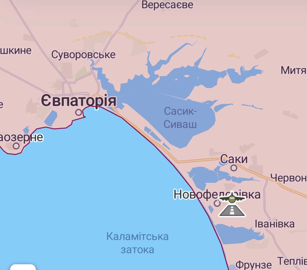 Расположение аэродрома в Новофедоровке (Карта: deepstatemap.live)