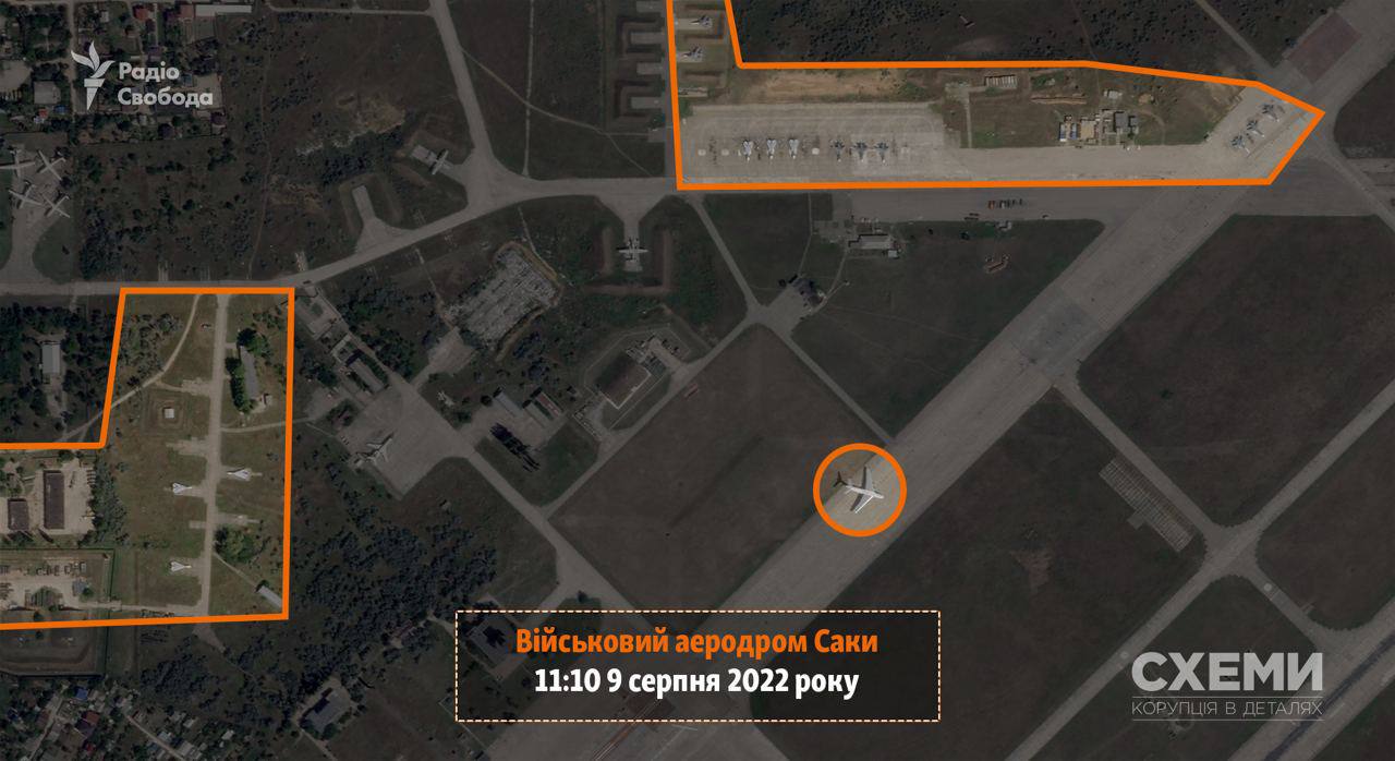 "Схеми" показали, яка техніка була на кримському аеродромі "Саки" до вибухів: фото