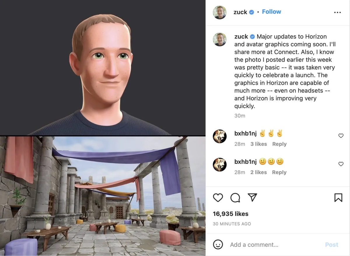 Скриншот з Instagram Цукерберга