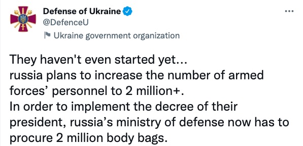 Минобороны троллит указ Путина об увеличении армии: Надо купить 2 млн мешков для трупов