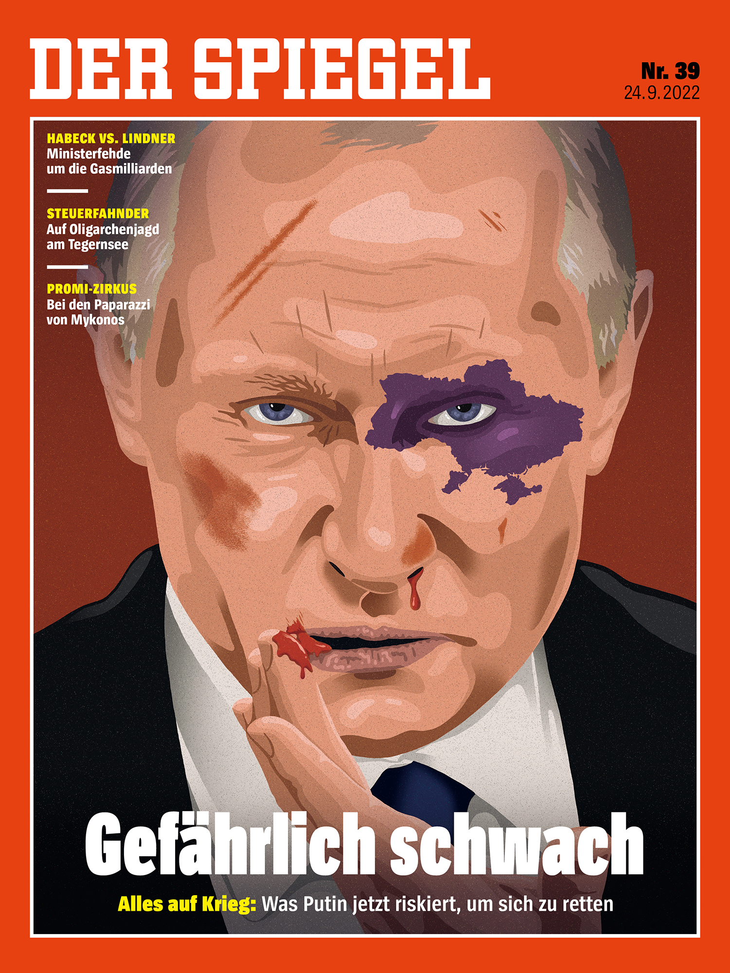 Обложка Der Spiegel от 24 сентября 2022 года (художник – Pete Reynolds)