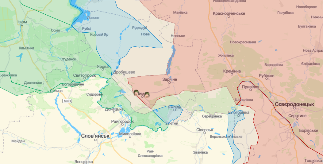 Фронт в районе Лимана (Карта: deepstatemap.live)