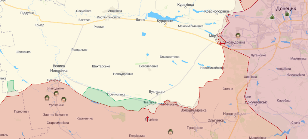 Фронт в районе Павловки (Карта: deepstatemap.live)