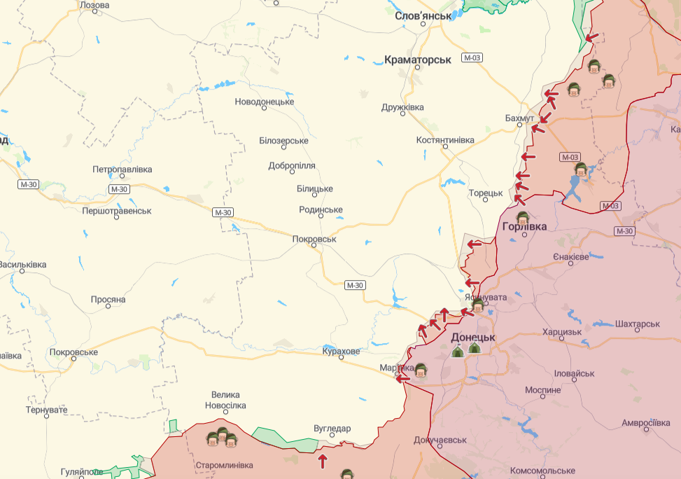 Фронт на Донбассе (Карта: deepstatemap.live)