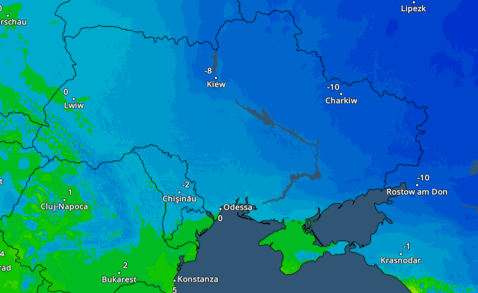 В Україну прийшли сильні нічні морози (Фото: wetteronline.de) Темпи контрнаступу України з настанням зими прискоряться – ISW