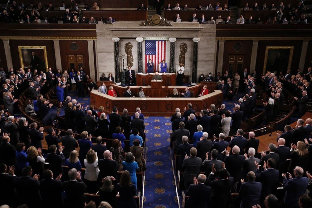 Зеленский во время выступления в Конгрессе США (фото – Майкл Рейнольдс/EPA)