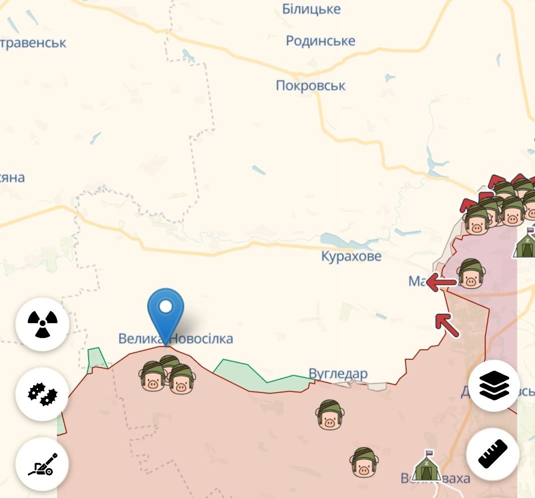 Новопавлівський напрямок на карті DeepState Росія посилює угруповання на Новопавлівському напрямку завдяки "херсонським" окупантам