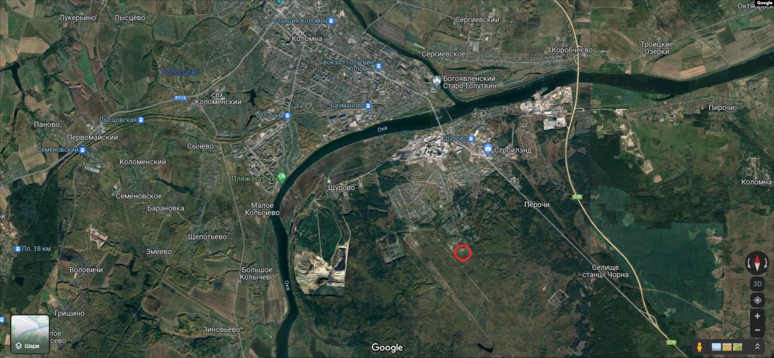 Полигон возле учебного центра в Коломне (Фото – Донбас.Реалії Google Maps)