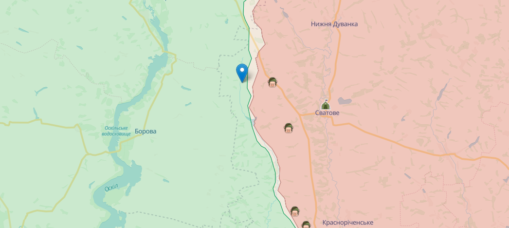 Фронт в районе Сватово (Карта: deepstatemap.live)