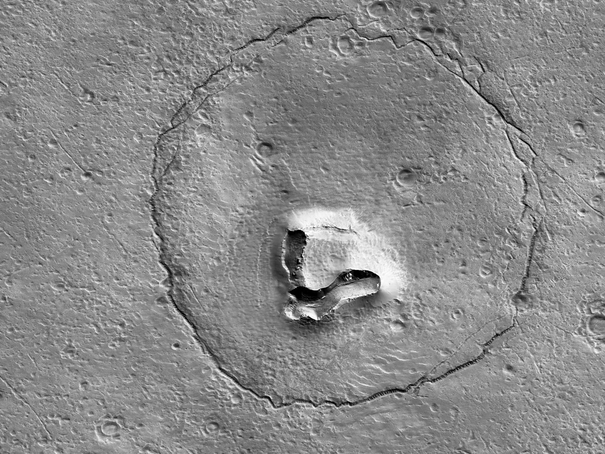 Исследователи NASA нашли на Марсе холм в виде медвежьей морды