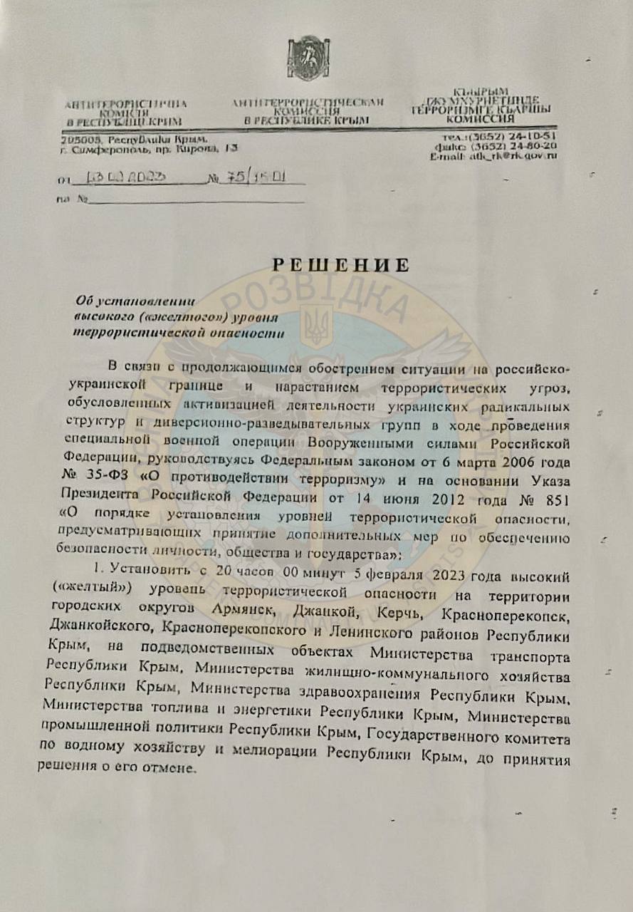 Кремль наказав окупантам у Криму приготуватися до наступу України: документ