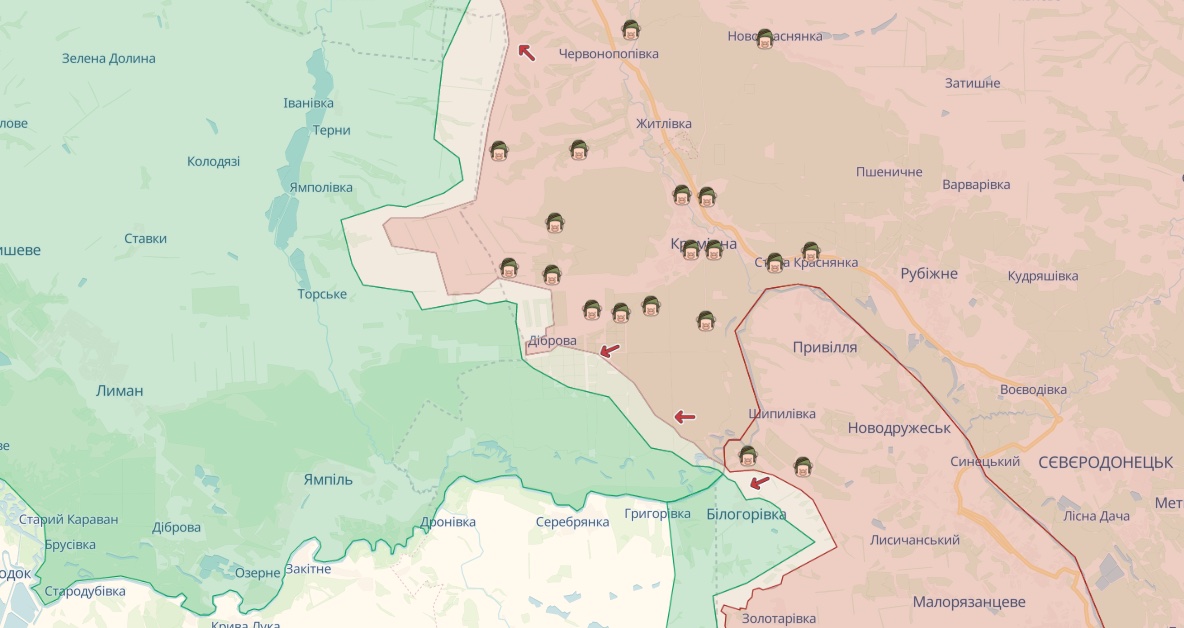 Карта deepstatemap.live Генштаб: ЗСУ відбилися від росіян біля Бахмута, Мар'їнки та Вугледара, збили Су-25 – карта