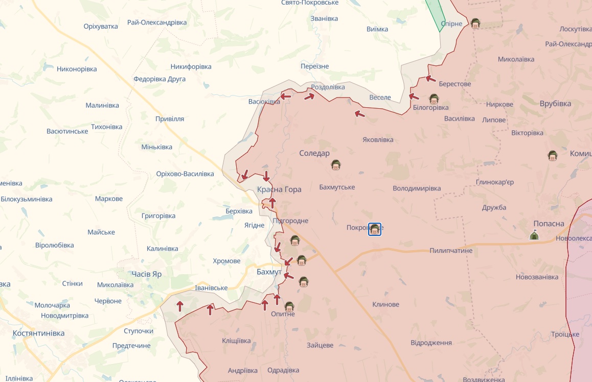 Генштаб: ЗСУ відбили росіян у трьох областях, збили два ворожі літаки – карта