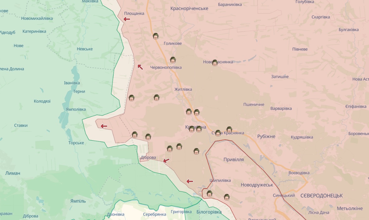 Карта deepstatemap.live Генштаб: ЗСУ відбили росіян у трьох областях, збили два ворожі літаки – карта